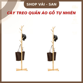 Cây treo quần áo giá treo đồ móc quần áo gỗ thiết kế lắp ráp hiện đại