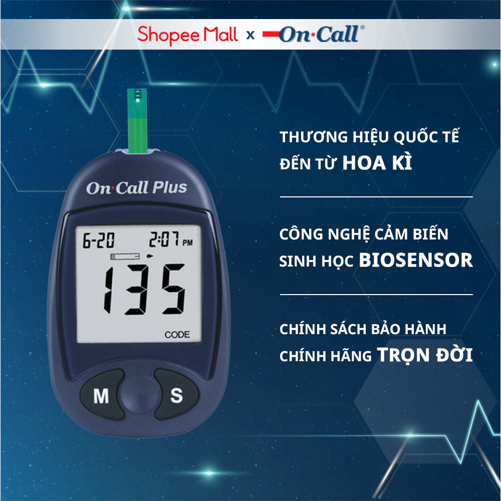 [Mã ICBFRI300 giảm 10% đơn 250K] Máy Đo Đường Huyết On Call Plus Dùng Cho Cá Nhân - Chưa Có Que Thử