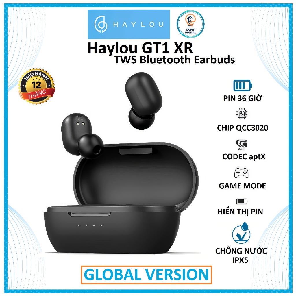 Tai nghe Bluetooth Haylou GT1 XR| Pin 36 Giờ | Chip QCC3020 | aptX ACC | Bảo Hành 12 Tháng