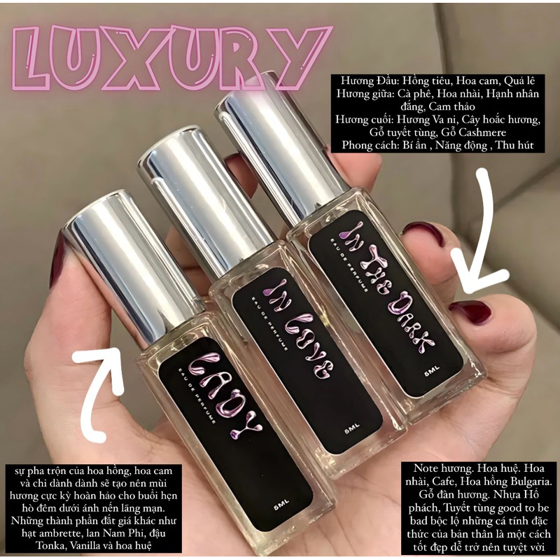 3 CHAI TINH DẦU NƯỚC HOA 5ML LƯU HƯƠNG 8-14 TIẾNG