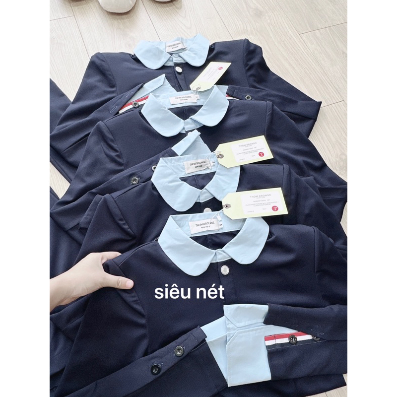 VÁY PHỐI THOM BROWNE CỔ SEN HAI TÀ