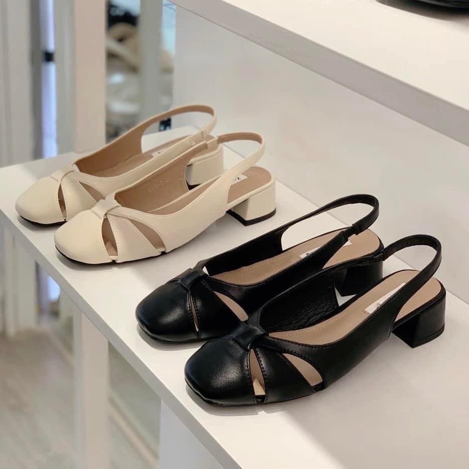Giày sandal bít mũi gót vuông 3P xinh xắn Giày Bánh Bèo mã SandalRo