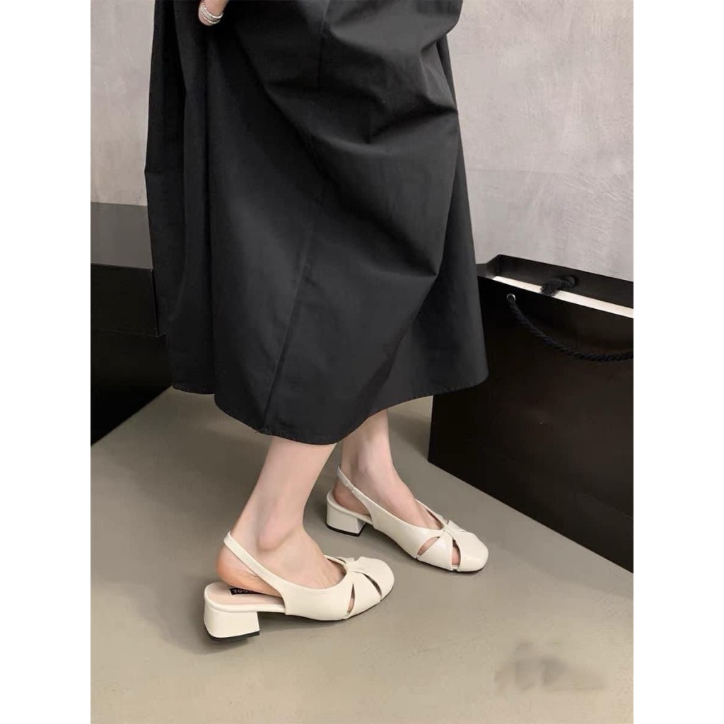 Giày sandal bít mũi gót vuông 3P xinh xắn Giày Bánh Bèo mã SandalRo