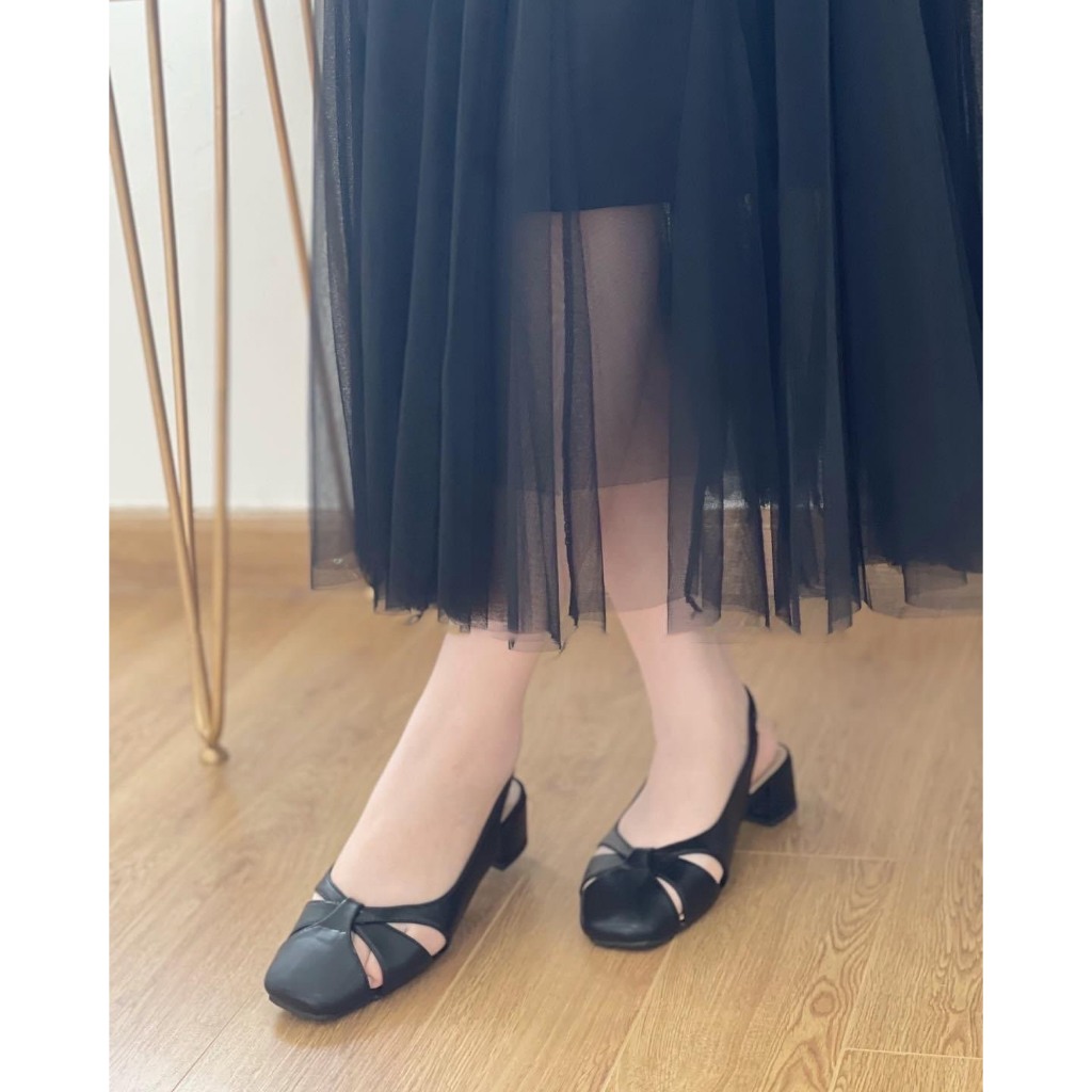 Giày sandal bít mũi gót vuông 3P xinh xắn Giày Bánh Bèo mã SandalRo