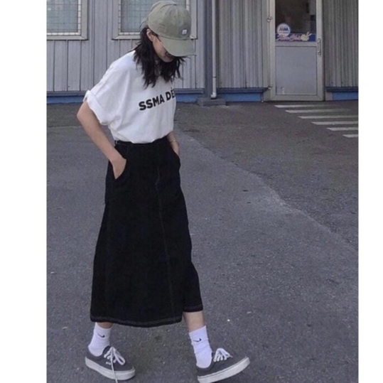 CHÂN VÁY BÒ DENIM TRƠN XẺ SAU DÀI QUA GỐI JEANS #919