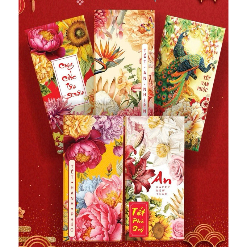 SỈ  Túi Lì Xì Hoa Xuân Cao Cấp 2024 Tết Giáp Thìn Chất Đẹp Size Lớn Được Chọn Mẫu