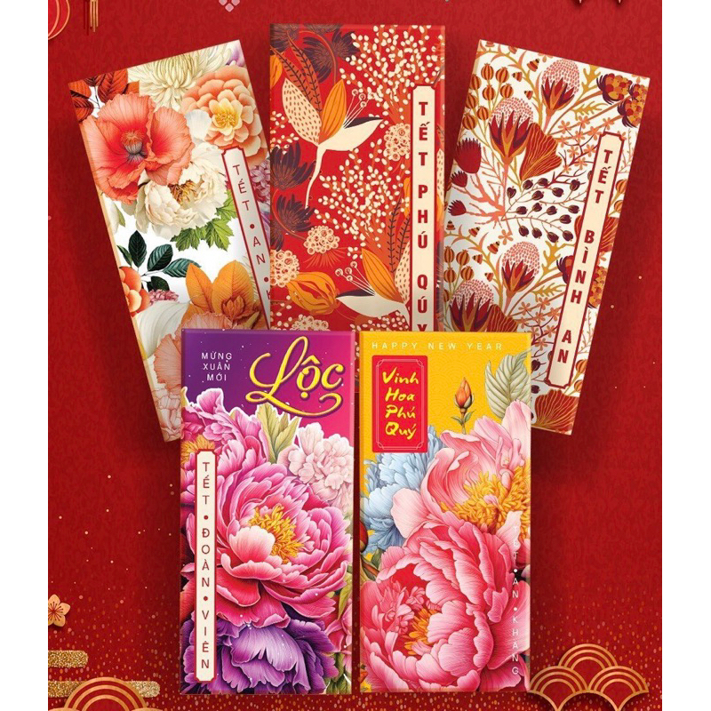 SỈ  Túi Lì Xì Hoa Xuân Cao Cấp 2024 Tết Giáp Thìn Chất Đẹp Size Lớn Được Chọn Mẫu