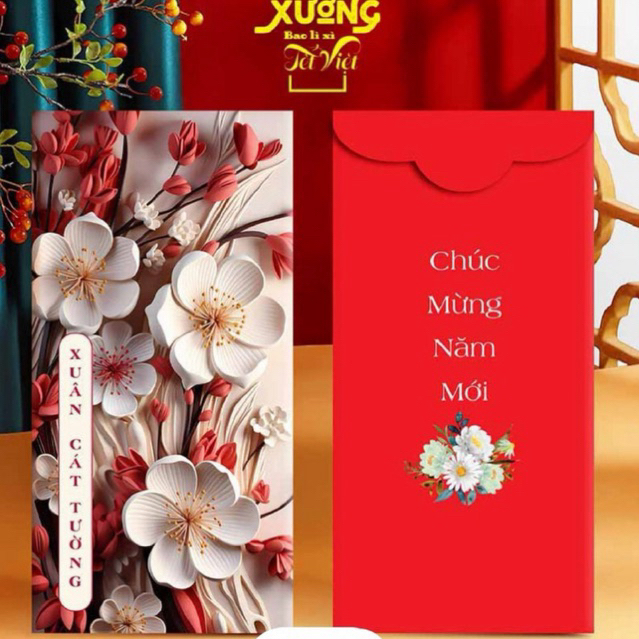 SỈ  Túi Lì Xì Hoa Xuân Cao Cấp 2024 Tết Giáp Thìn Chất Đẹp Size Lớn Được Chọn Mẫu