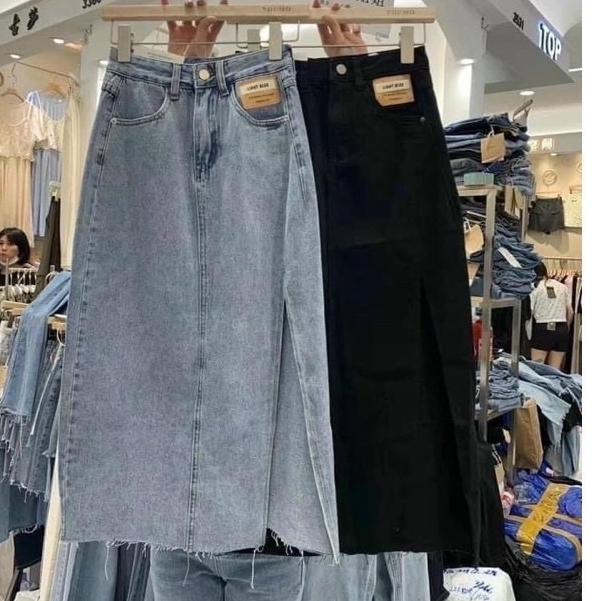 CHÂN VÁY JEAN XẺ VIỀN CAO THỜI THƯỢNG THU ĐÔNG V06