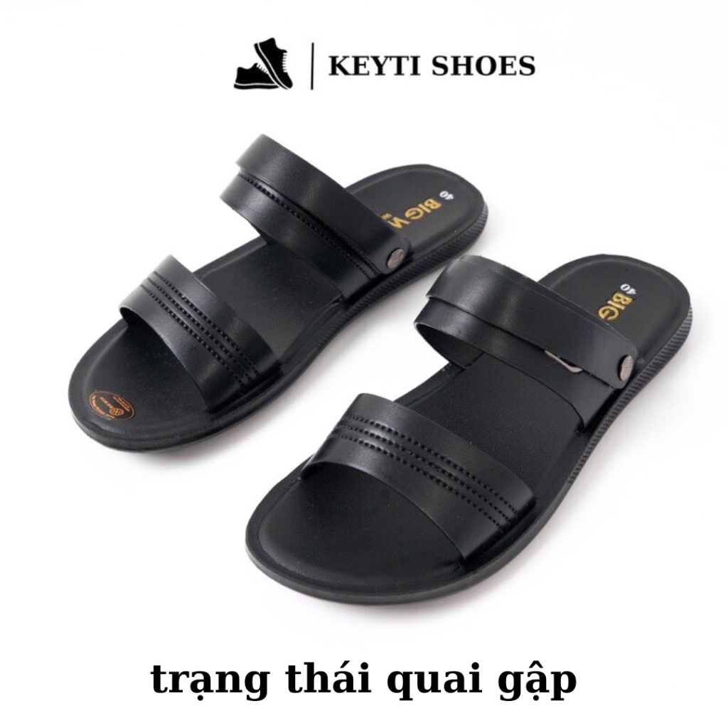 Dép da nam có quai hậu chất liệu da cao cấp, đế cao su nguyên khối đi êm chân