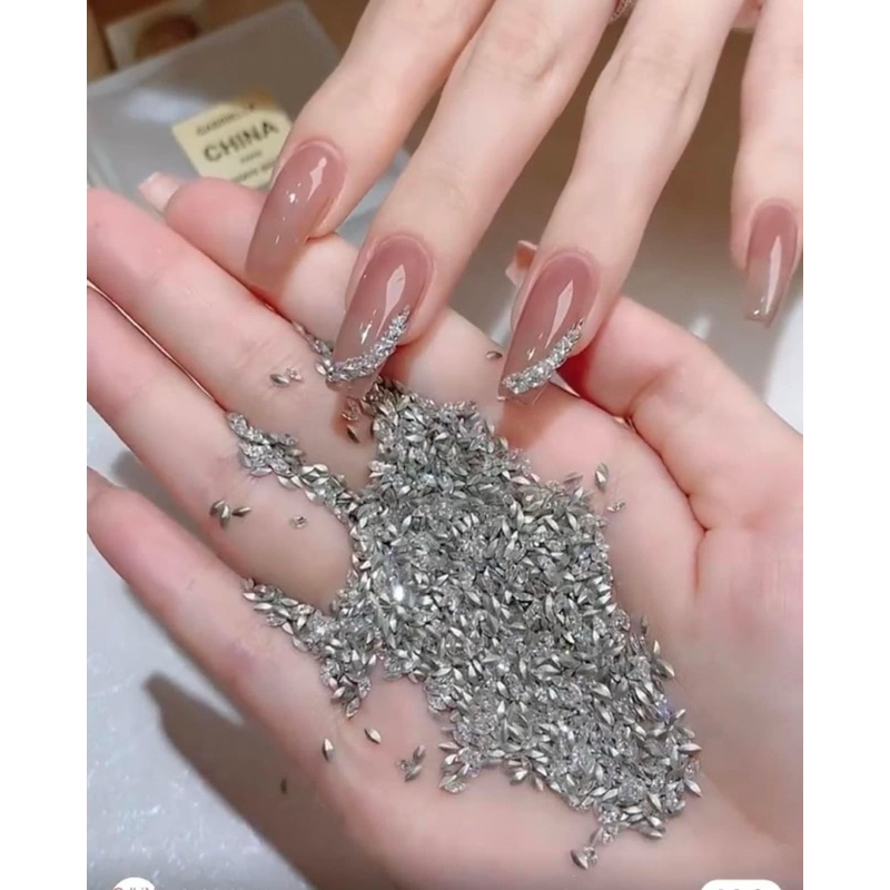 Túi 100 viên đá hạt gạo trang trí móng - Ann933233