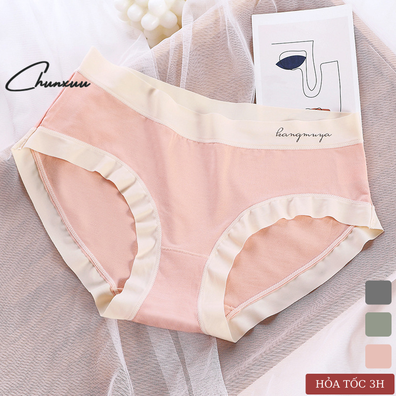 Quần lót nữ cotton bo viền cạp chun êm ái dễ chịu, chất vải thoáng mát ChunXuu QC121