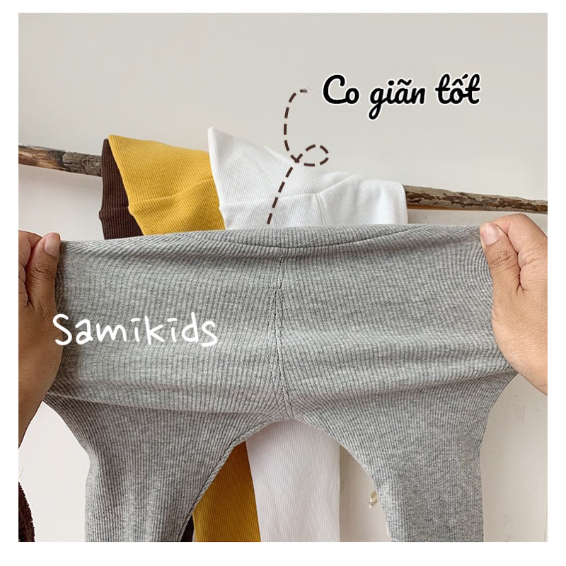 Quần cạp cao cotton Hàn dày dặn thu đông cho bé 3-14kg