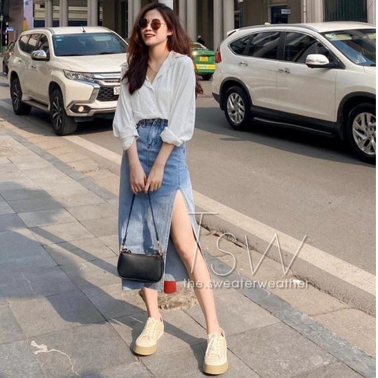 CHÂN VÁY JEAN XẺ VIỀN CAO THỜI THƯỢNG THU ĐÔNG V06