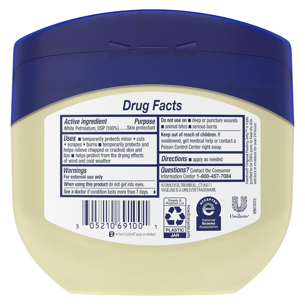 Sáp dưỡng ẩm Vaseline Original cải thiện tình trạng da khô rát, nứt nẻ, giảm bong tróc da - Hũ 49g