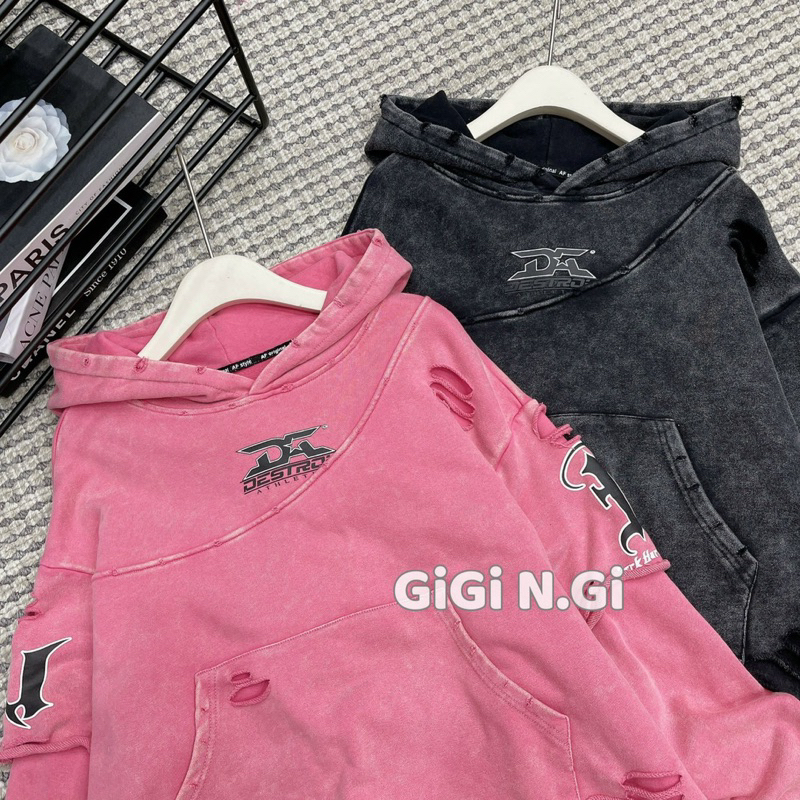 Áo Hoodie AF Pha Tay Rách Siêu Chất