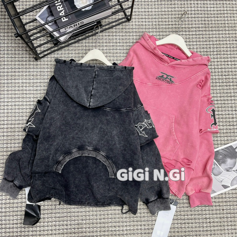 Áo Hoodie AF Pha Tay Rách Siêu Chất