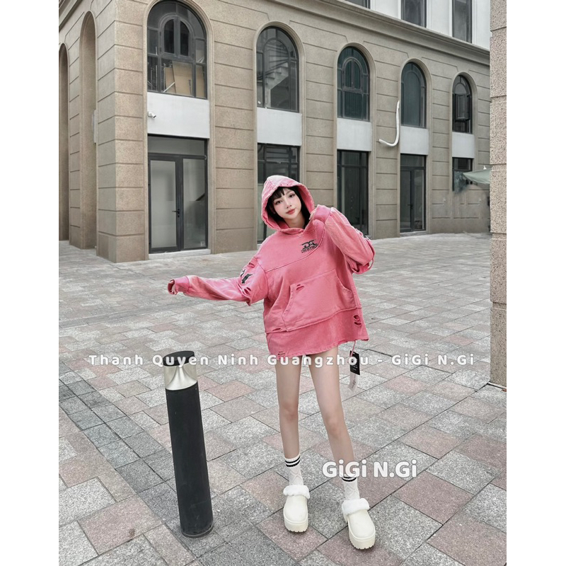 Áo Hoodie AF Pha Tay Rách Siêu Chất