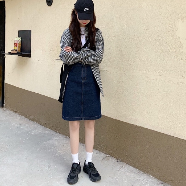 CHÂN VÁY MIDI DÀI LƯNG CAO DÁNG A XẺ SAU TRẺ TRUNG THỜI TRANG THU ĐÔNG V07