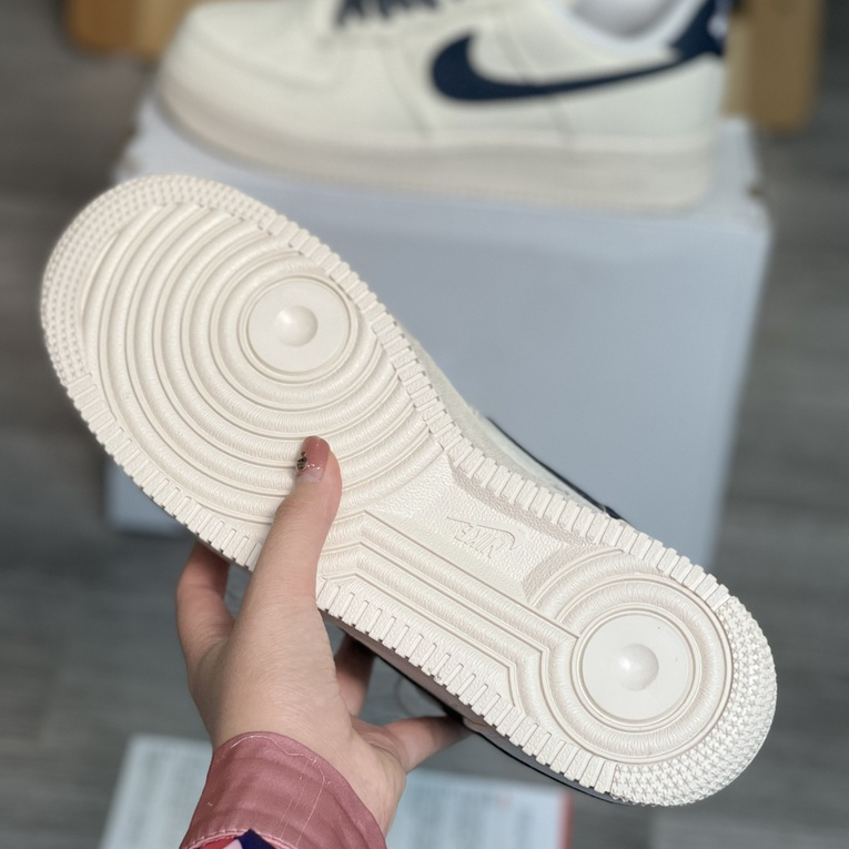 Giày Air Force 1 Canvas Navy, Giày Thể Thao Nike_AF1 Vải Canvas Vệt Than Phối Đồ Nam Nữ Hot Trend 2023 - Full Bill Box