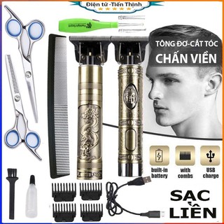 Tông đơ cắt tóc bấm viền kiêm cạo râu đa năng dùng pin sạc USB tiện dụng dùng cho gia đình ,cắt lông thú cung