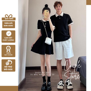 Đồ đôi nam nữ mới nhất - free ship -  set đồ cặp nam nữ, đồ đôi polo đôi với người yêu 1k freeship