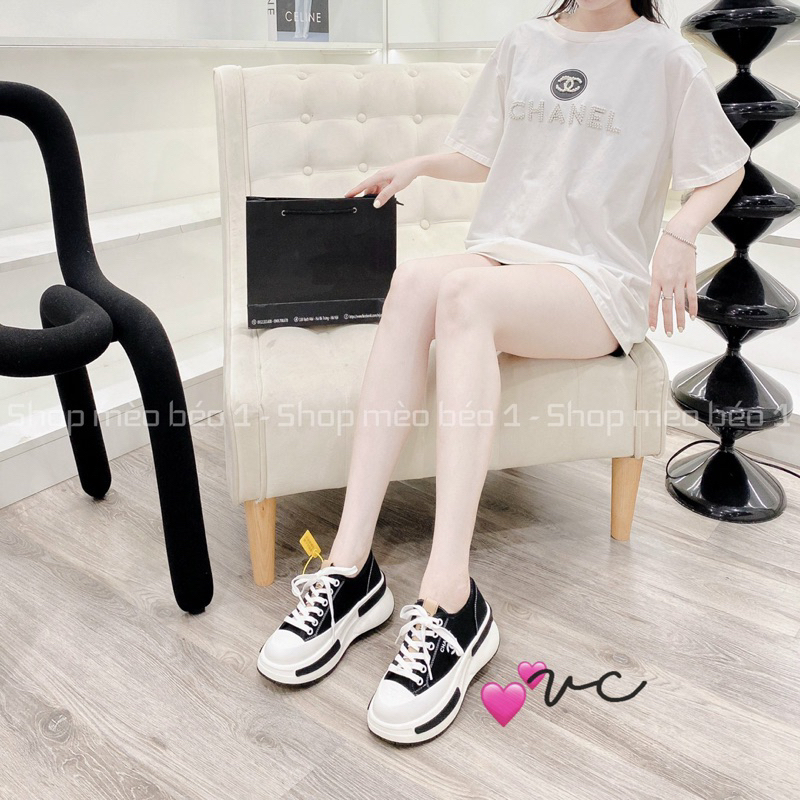 Giày thể thao sneaker cn kẻ viền đế cao fullbox