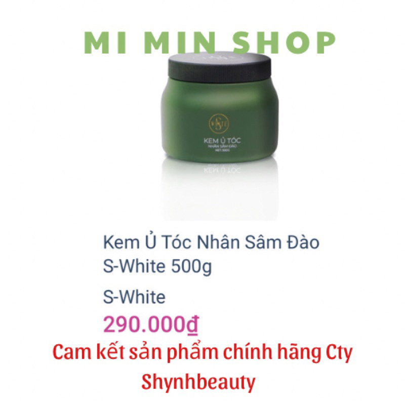 Ủ tóc nhân sâm đào Swhite 500g MẪU MỚI XANH ( Hạn sử dụng mới 2025)