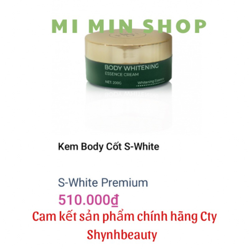 Kem Body Cốt Kích Trắng Swhite Chính Hãng