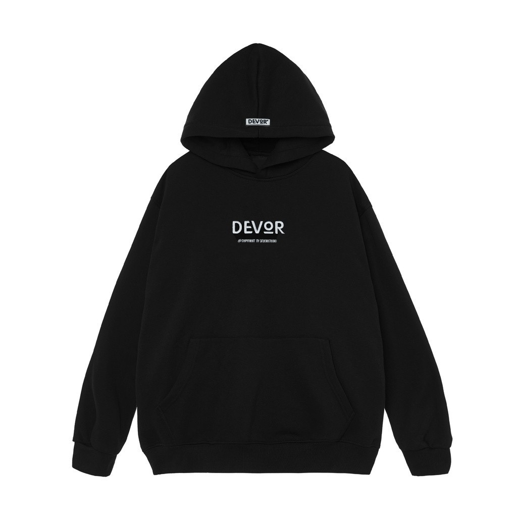 Áo Hoodie DEVOR Basic , From Rộng Logo Thêu/In cao thành - Định lượng 400GSM
