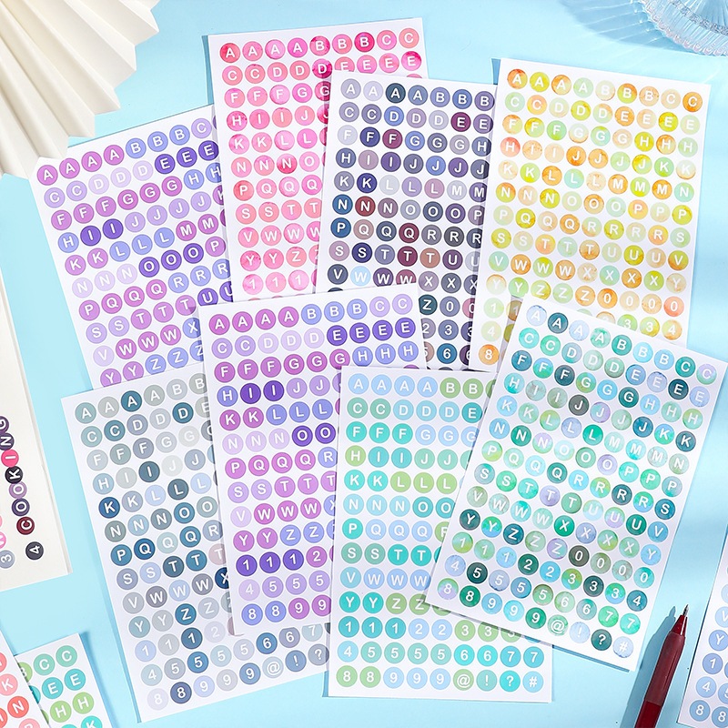 Sticker chữ và số để trang trí sổ sách