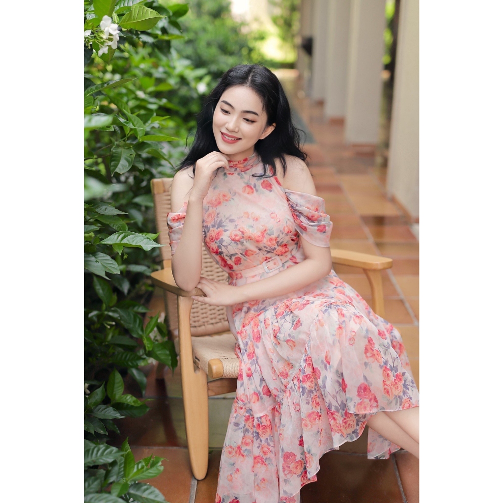 Đầm nữ hoa hồng