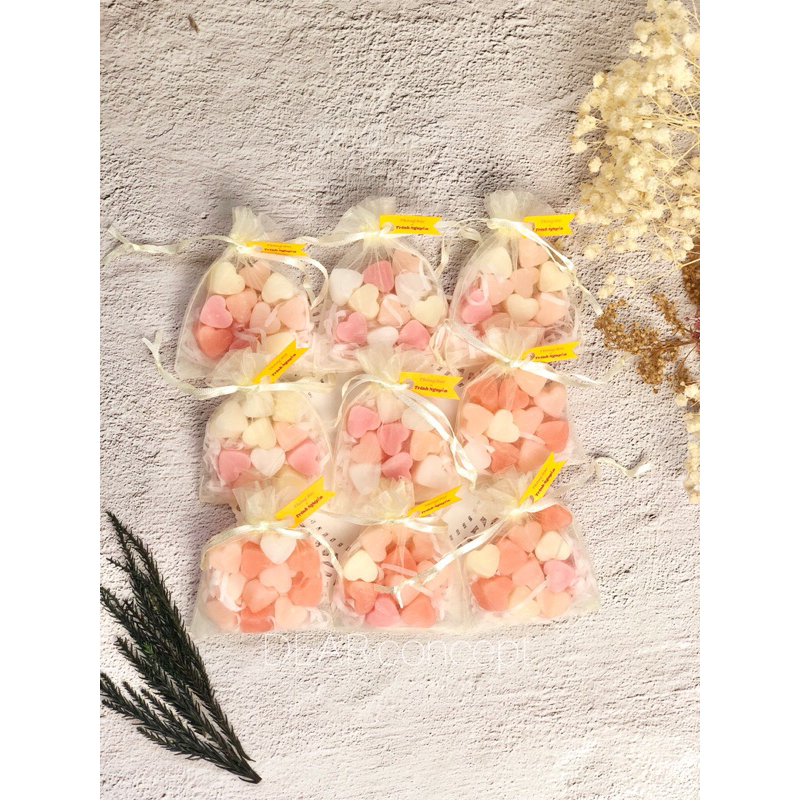 Set 50 Túi Sáp Thơm Trái Tim Mini Làm Quà Tặng 🎁, Làm Thơm Phòng, Khử Mùi - 25gr