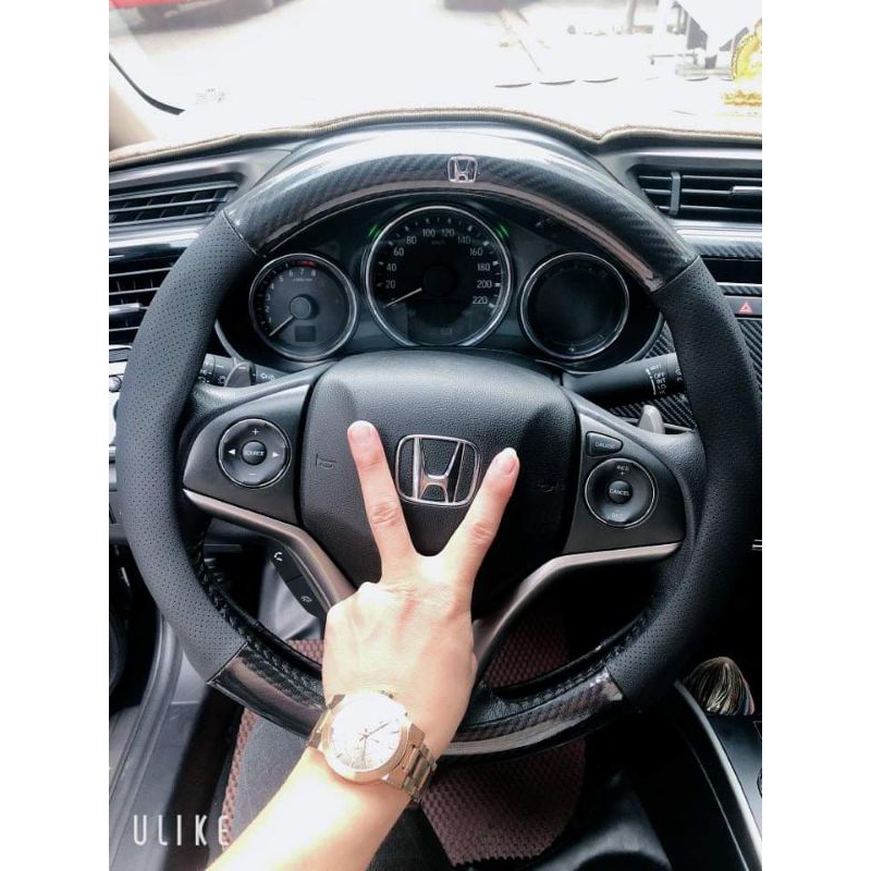 Bọc Vô Lăng Ô Tô Cacbon 4S Cao Cấp Có Logo Các Hãng Xe