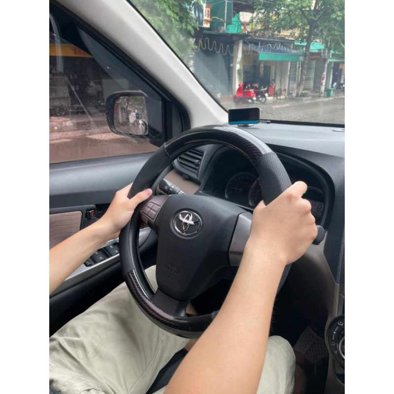 Bọc Vô Lăng Ô Tô Cacbon 4S Cao Cấp Có Logo Các Hãng Xe