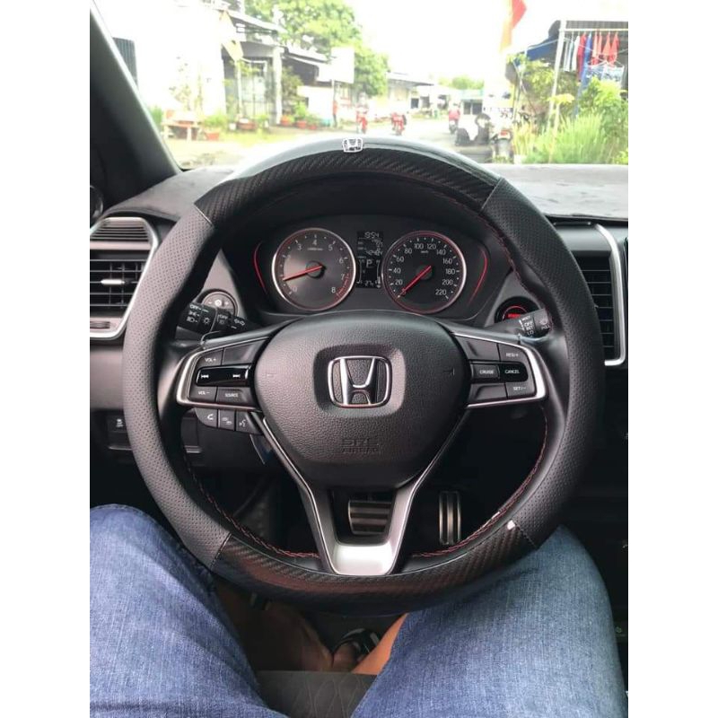 Bọc Vô Lăng Ô Tô Cacbon 4S Cao Cấp Có Logo Các Hãng Xe