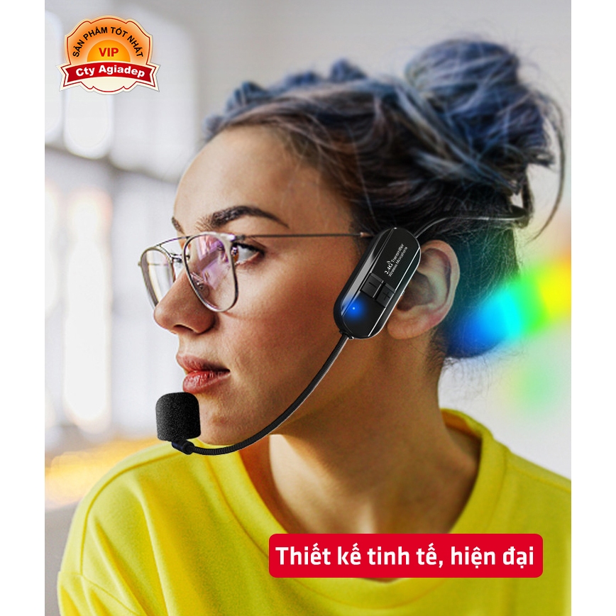 Mic không dây 2.4G kết nối với Loa trợ giảng hoặc Loa thường làm MC chương trình