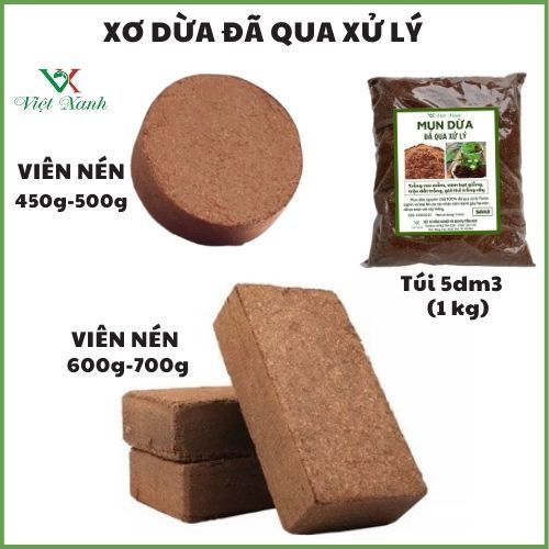 Viên nén xơ dừa, mụn dừa đã qua xử lý - Trồng rau mầm, rau sạch, ươm hạt, trộn giá thể trồng cây