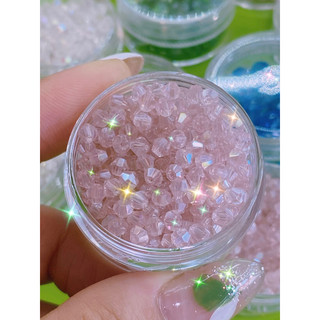 100 viên đá pha lê hình chóp nón 4li đủ màu sáng lấp lánh làm vòng handmade