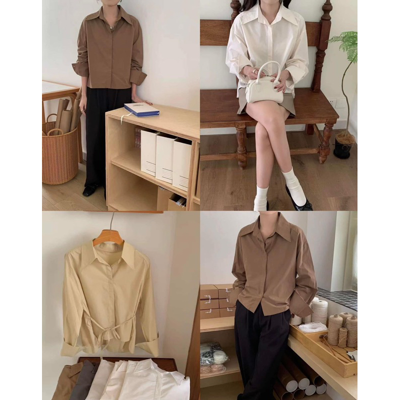 006 ÁO SƠ MI DÀI TAY DÂY ĐAI EO