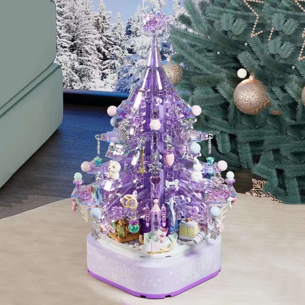 Đồ Chơi Lắp Ráp LEGO Noel Mô Hình Cây Thông Phát Nhạc Merry Christmas Có Nhạc Và Đèn SEMBO 605024 - 605029 Với 720+ PCS