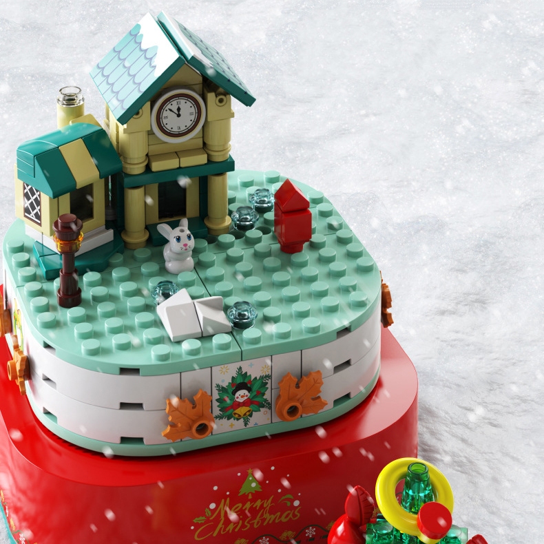 Đồ Chơi Lắp Ráp LEGO Hộp Nhạc Ngôi Nhà Người Tuyết Giáng Sinh Merry Christmas Có Nhạc, Đèn SEMBO 601162 Với 220PCS