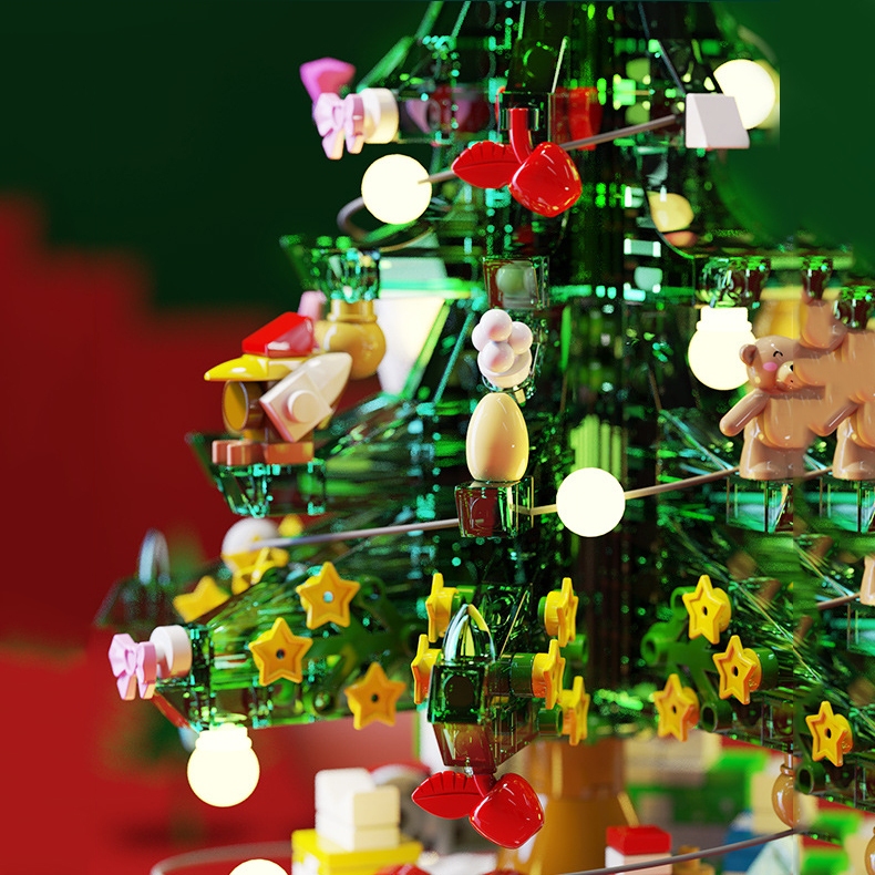 Đồ Chơi Lắp Ráp LEGO Mô Hình Hộp Nhạc Cây Thông Giáng Sinh Kèm Minifigures SEMBO 601164, Quà Tặng Giáng Sinh Noel