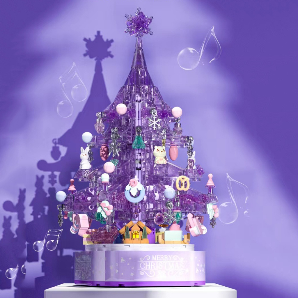 Đồ Chơi Lắp Ráp LEGO Noel Mô Hình Cây Thông Phát Nhạc Merry Christmas Có Nhạc Và Đèn SEMBO 605024 - 605029 Với 720+ PCS