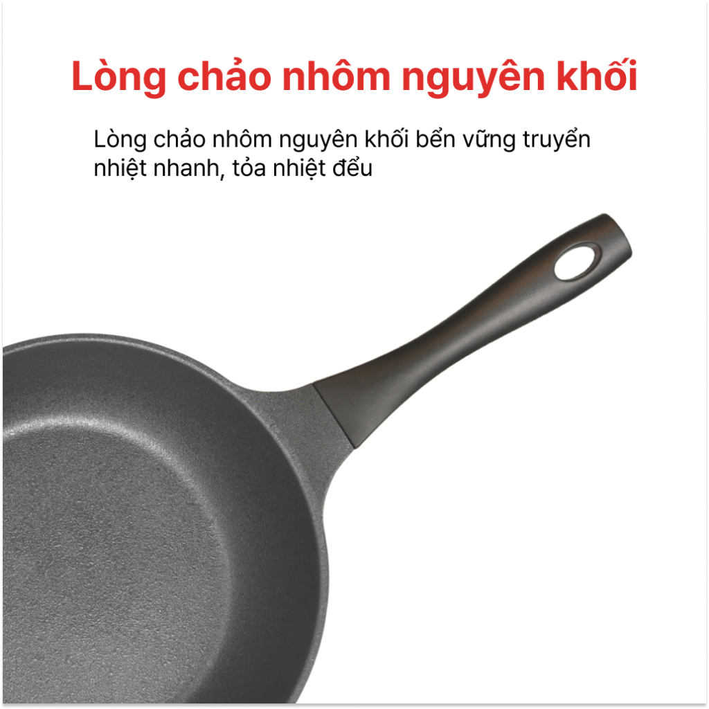 Chảo Sâu Lòng đúc nguyên khối All Black 24, 28cm, HAPPYCOOK