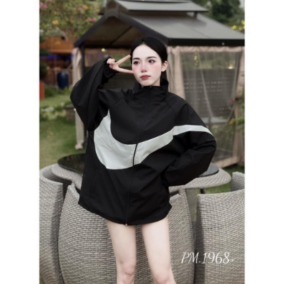 Áo khoác Gió nữ NIKE Big Logo siêu hot, Jacket NIKE vải dù 2 lớp cao cấp thời trang Hàn Quốc ABCD Boutique KD05 Xinh