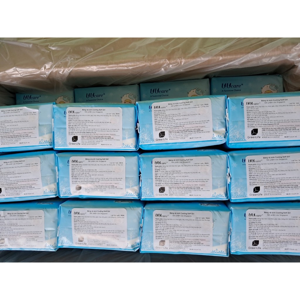 Băng vệ sinh UUcare Young Girl Cooling Soft ban ngày 24cm 8 Miếng/Gói