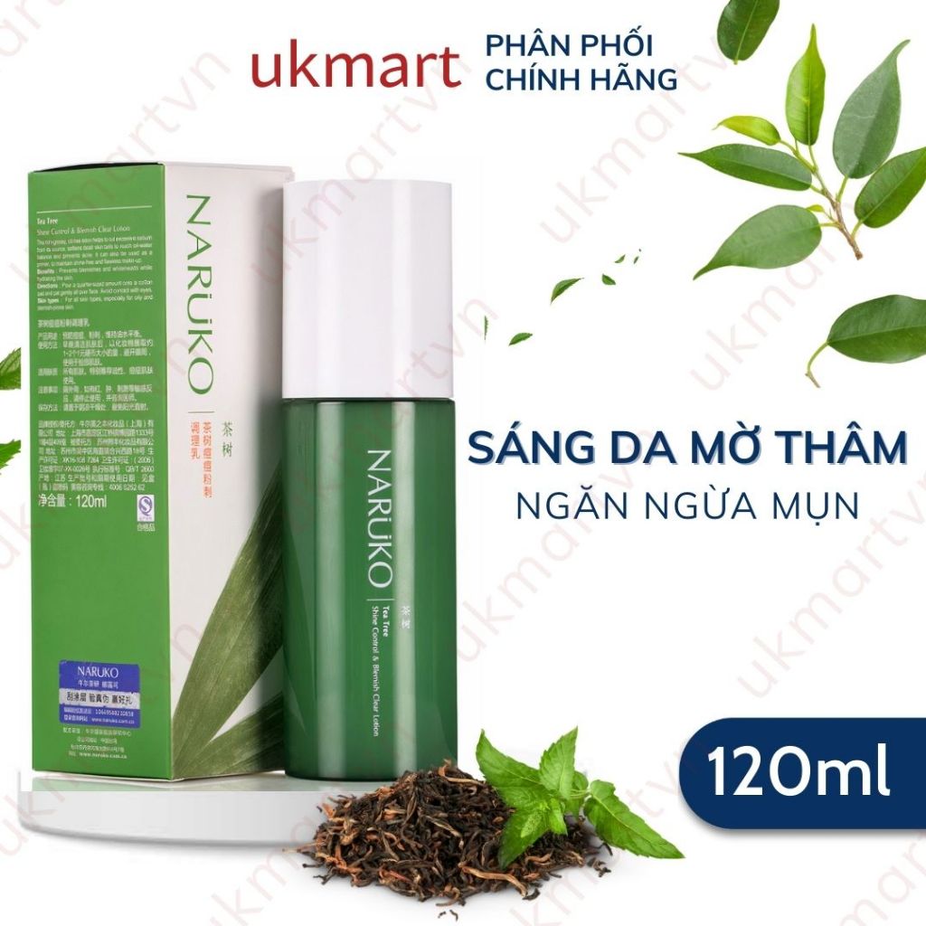 Sữa Dưỡng Kiềm Dầu, Ngăn Ngừa Mụn Chiết Xuất Tràm Trà Naruko Tea Tree Shine Control & Blemish Clear Lotion 120ml