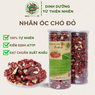 Óc chó đỏ ta healthy food - nhân óc chó đỏ tách vỏ thơm ngon, béo, sấy điều kiện an toàn, giàu dinh dưỡng hũ 500g