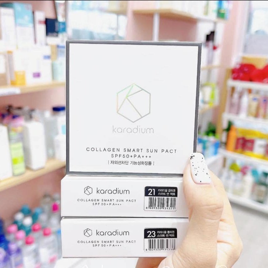 Phấn phủ nén siêu mịn Karadium Collagen Smart Sun Pact Spf50+ PA+++